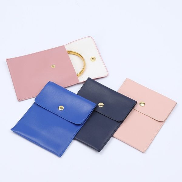 Biodegradable Fruit Leather Bag Customized Right Angle Apple Leather Pineapple Leather Jewelry Bag Jewelry Metal Snap Bag Ring Necklace Velvet Storage Bag