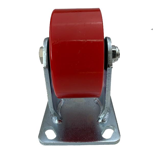 4 Inch Heavy Duty Rigid Fixed PU Caster Wheel  Iron Polyurethane Caster Wheels