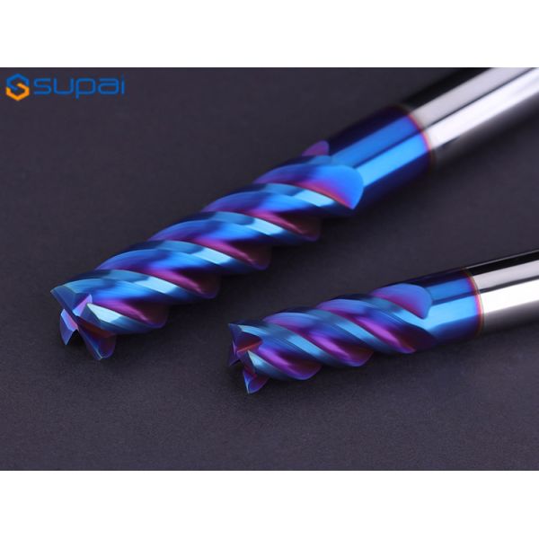 HRC65 4Flute Carbide End Mill 4mm 6mm 8mm Режущие инструменты Синий нанопокрытие для твердой фрезы
