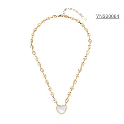 Women Girls Trendy Heart Pendant Necklace Europe USA Shell Heart Charm Choker