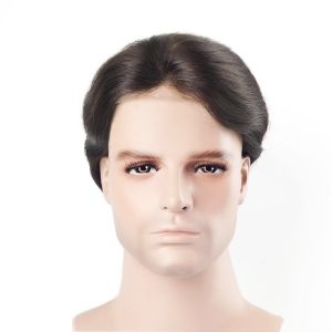 French Lace With PU Perimeter Stock Hair System Natural Black Hair Color Customization Custom Fitting Styling Solutions