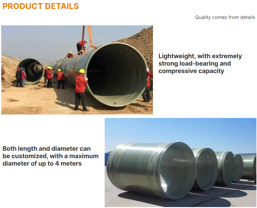 Высококачественные стекловолокно стекловолокно усиленные FRP пластмассовые морт трубы