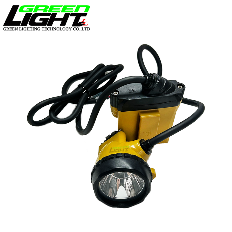 High Brightness LED Mining Lamps with 25000lux Waterproof Rechargeable Corded Cap Lamp and 10.4Ah Li ion Battery for Coal Mining
