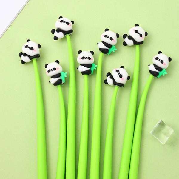 0.5mm Cute Panda Creative Gel Ink Pen Student Stationery Silicone Gel Pen