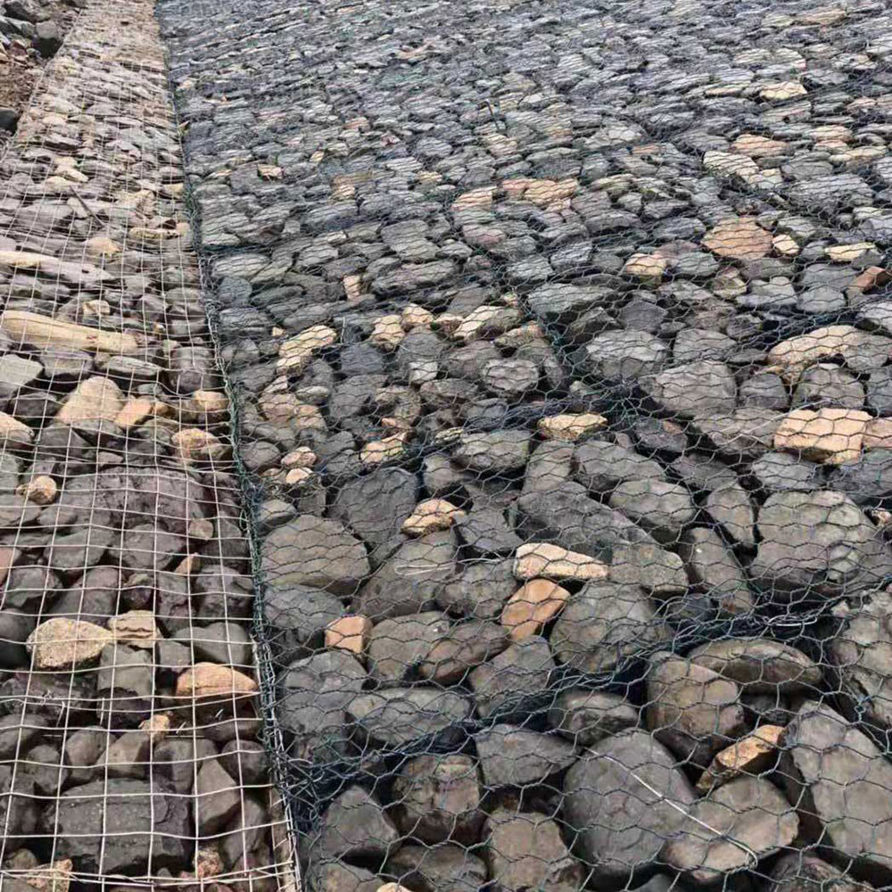 Pvc покрыл гальванизированную ячеистую сеть подпорной стенки стены 2mm Gabion шестиугольную