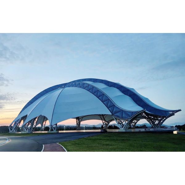 High performance PTFE tensile membrane structure for architectural projects