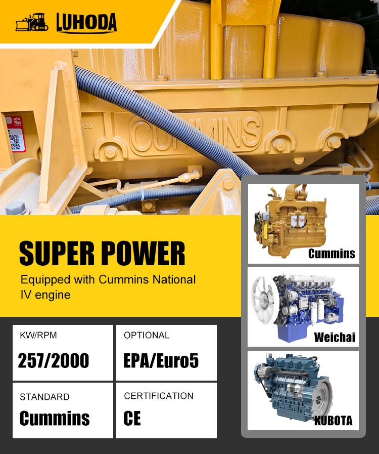 320HP Crawler Bulldozer with High Operating Efficiency and Heavy-Duty Chassis for Construction Projects