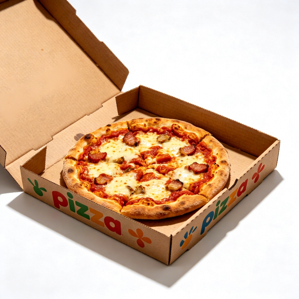 Wholesale Custom Printed Logo Recyclable Corrugated Paper Pizza Box - Eco-Friendly Food Packaging