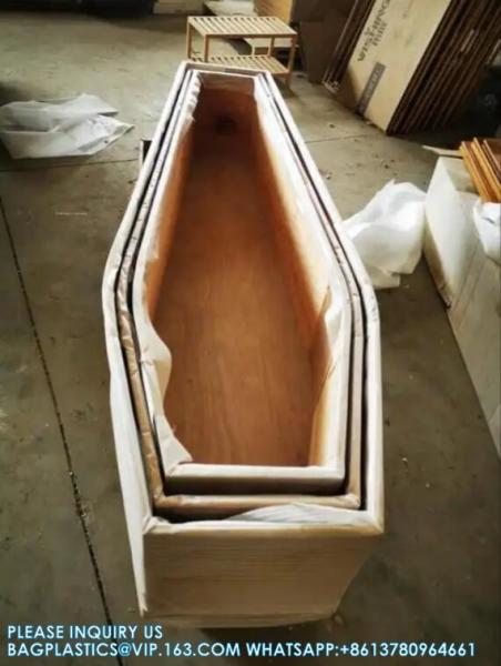 Cheap Stock English Style Wooden Coffins UK Style Casket Baby Caskets Adult Application Funeral Coffin For The Dead