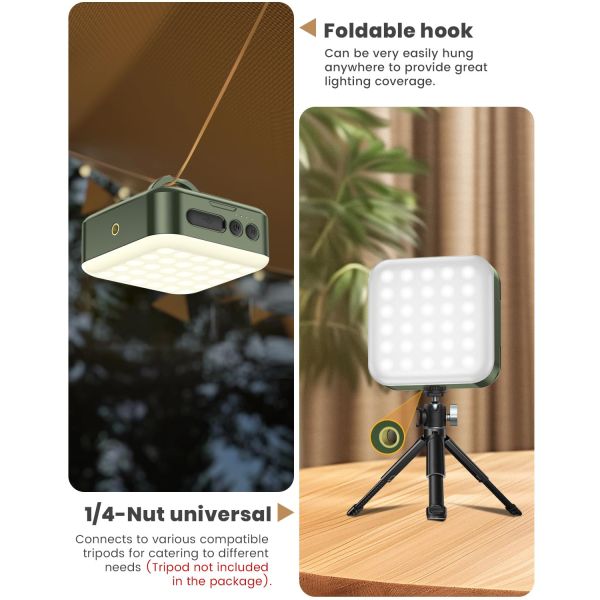 Assembled Height 1.77 inches 1000LM 5 Modes Solar/USB Rechargeable Camping Lantern