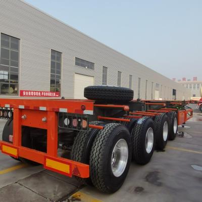 1840mm Tread 40/45FT 3 Axle Flatbed/Skeleton Terminal Port Container Shipping Trailer
