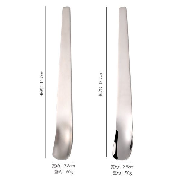 Customized Metal 304 Stainless Steel Ice Cream Scoop Slender Spoon for Dessert Square
