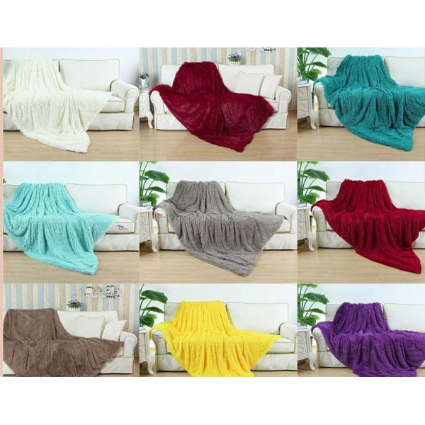 Healthy Warm Pv Fleece Fake Fur Blanket For Home / Hotel Bedding And Throws