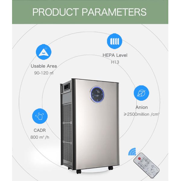 Electric 110W Bathroom Asthma Anion Hepa Air Purifier App Controlled