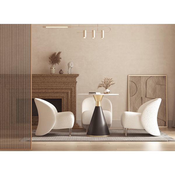 Living Room Furniture Modern Fabric Sofa Set White Flannelette Couch