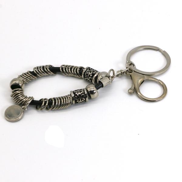 Copper Hollow Bracelet Key Chain , Plated Silver Key Ring Imitate Handmade OEM
