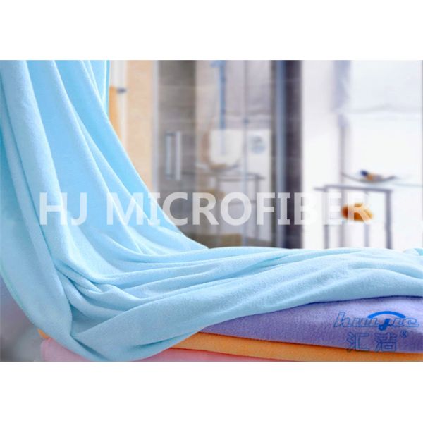 Blue Microfiber Thick Hotel Extra Large Bath Towels Blue Warp-Knitted