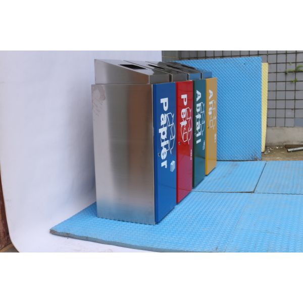 ISO14001 Certificate 4 Compartments 50L Industrial Recycling Bin