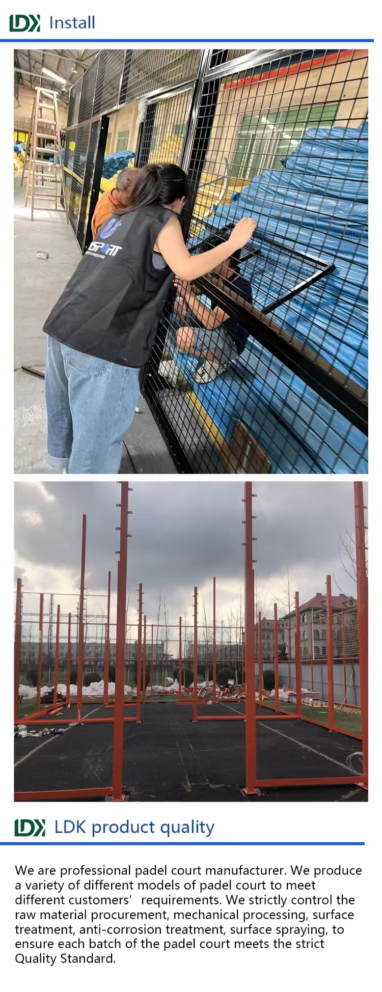 CE Soccer Field Cage Padel Court Sport Football Padbol Court With Tempered Glass