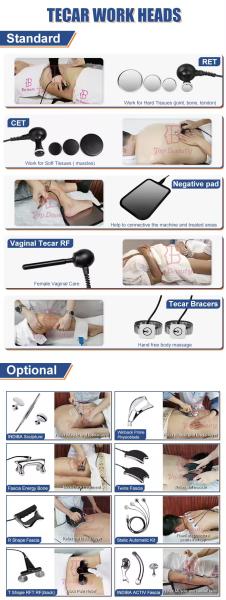 3 em 1 Tecar Diatermia Dores nas costas 448k Indiba Radiofrequência Ret Cet RF Bracelet Vaginal Tightening Machine