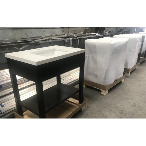 Black powder coat finish metal hotel bathroom vanity/bathroom cabinet