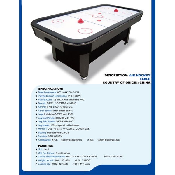 Deluxe 7.5 FT Wooden Hockey Table Standard Air Hockey Table For 2 Players