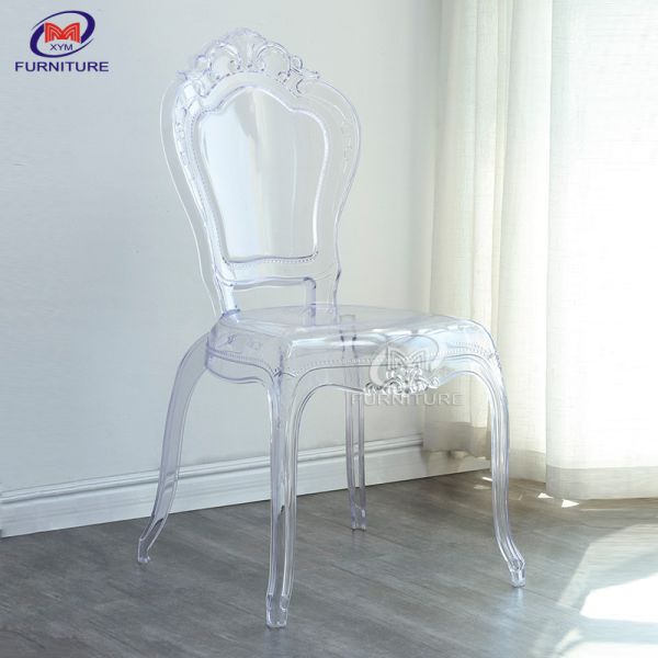 Royal Wedding Clear Crystal Event Plastic Resin Chiavari Chair Princess Bella Ghost Chair
