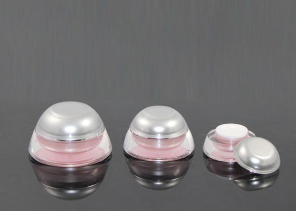 Silver Edge Cream Plastic Empty Cosmetic Jars 15 Ml 37 Mm High