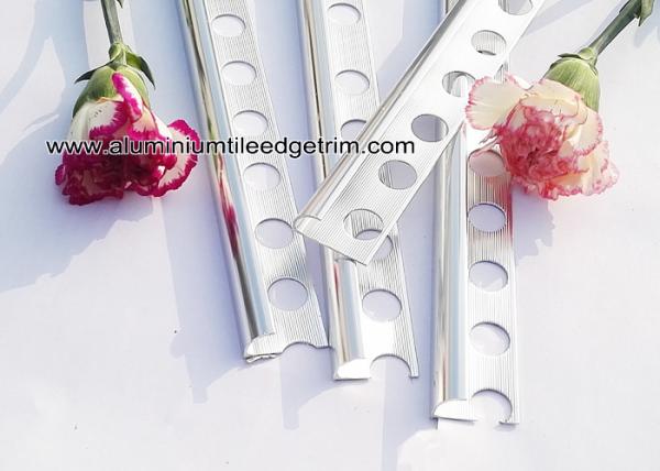 10mm Chrome Quadrant Aluminium Tile Edge Trim For Bathroom Tile Edging