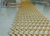 Fio amarelo dourado Mesh Partition Panels de Ring Mesh Curtain 1.0mm 25mm