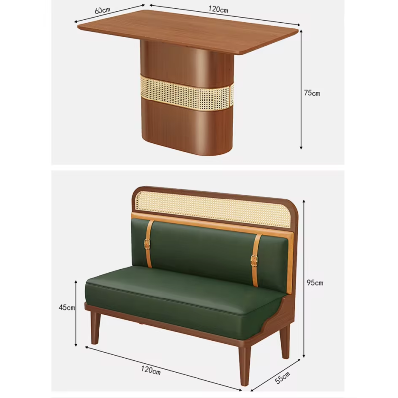 C-Shape Beautiful Ideas Customized Retro Restaurant Furniture Coffee Shop Bar Booth Leisure Sofa Restaurant Booth