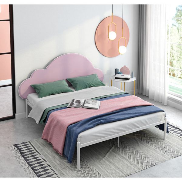 All Iron 4ft White Metal Double Bed Frame Durable And Stable