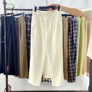 Women's Used Trousers High Waist Wide Leg Drape Second Hand Autumn Casual Pants