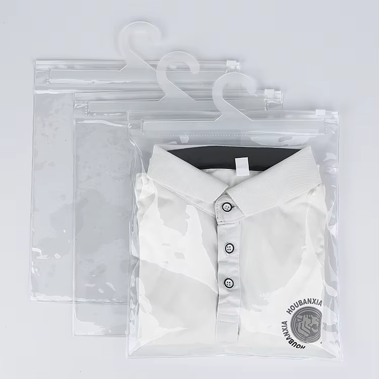 Wholesale polyvinyl chloride zipper bags with hooks - waterproof and reusable cosmetic travel bags - bulk durable storage tissues for sale