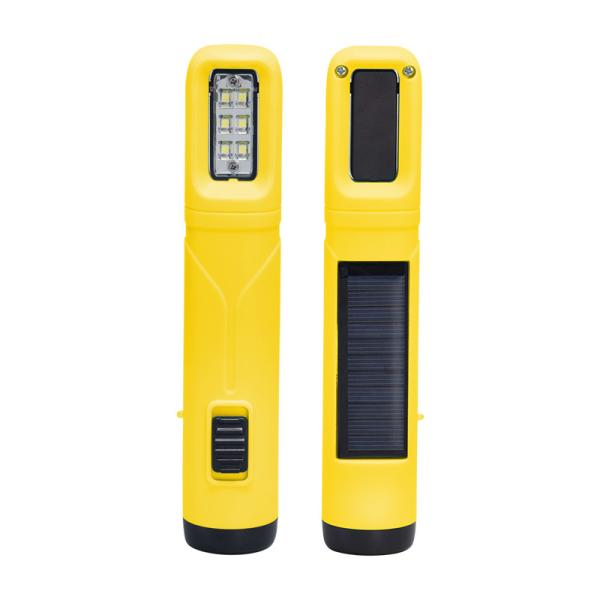 Lâmpada portátil de rádio movida a energia solar Fonte de lanterna 1W Tocha frontal 6pcs 2835 SMD Lâmpada lateral