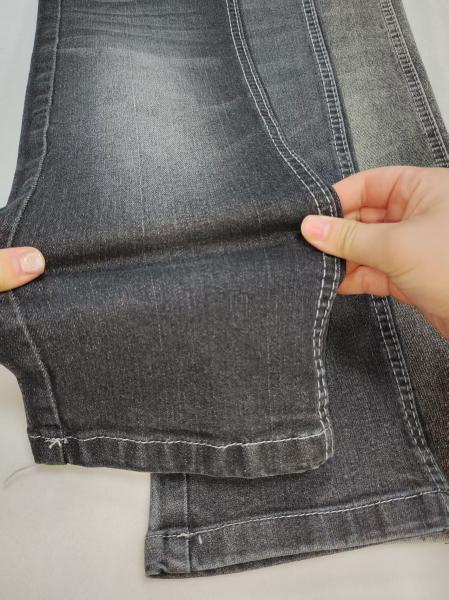 Tela de mezclilla tejida estilo sarga de 11 oz 7S NEGRO/BLANCO para pantalones vaqueros Boyfriend