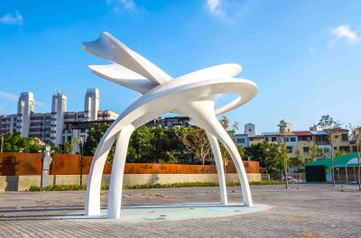 Abstract Style Outdoor Metal Sculpture , Outdoor Large Metal Yard Ornaments