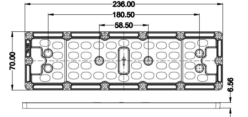 Degré de la lentille 70x160 de réverbère d'IP65 236x70mm LED SMD3030 42 dans 1