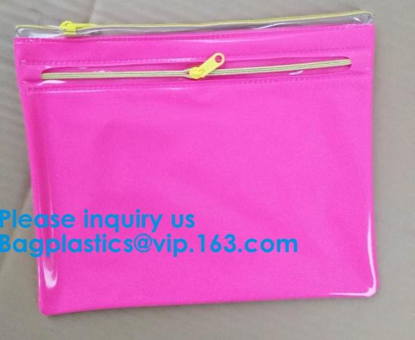 Custom Made Clear Plastic Vinyl Pvc A4 File Bag With Slider k,Vinyl PVC Bags With Slider Zipper, BAGEASE, BAGPLAST