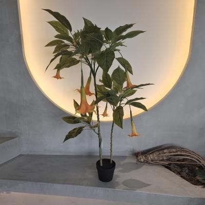 Insect Resistant Lifelike Artificial Plants Artificial Datura Tree For Home Decor