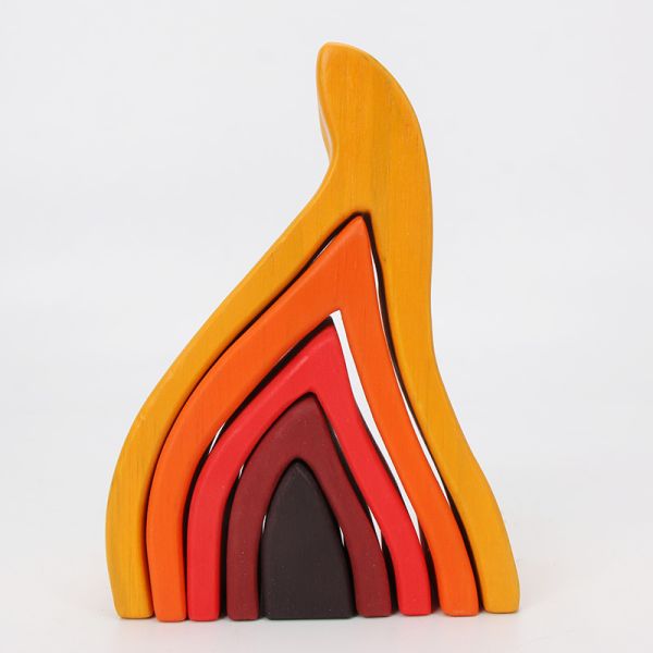 Blocs constitutifs en bois Toy Creative Educational d'arc-en-ciel de Brown 18cm