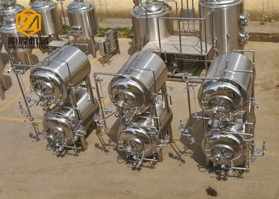 Microbrewery Bright Beer Tank , Pub Serving Horizontal Fermentation Tanks