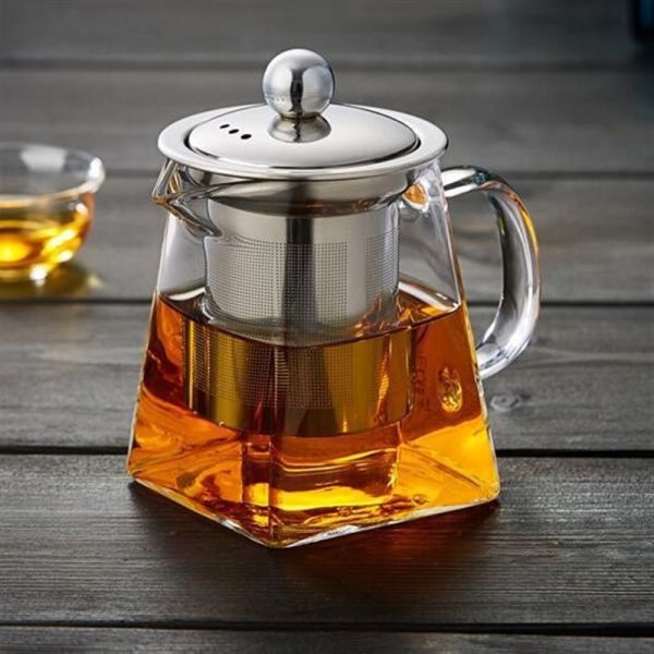 350ml 550ml 750ml 950ml Borosilicate Glass Tea Pot With Stainless Steel Infuser