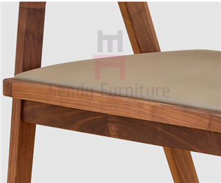 Geometry Oak Wood Upholstered Dining Chairs Commercial Wood Chairs 60 Degree Armrest