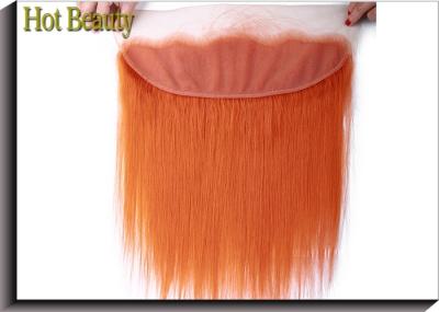 Soft Orange Human Hair Lace Closure 4 * 13 Inch No Chemical Full Cuticle Aligned