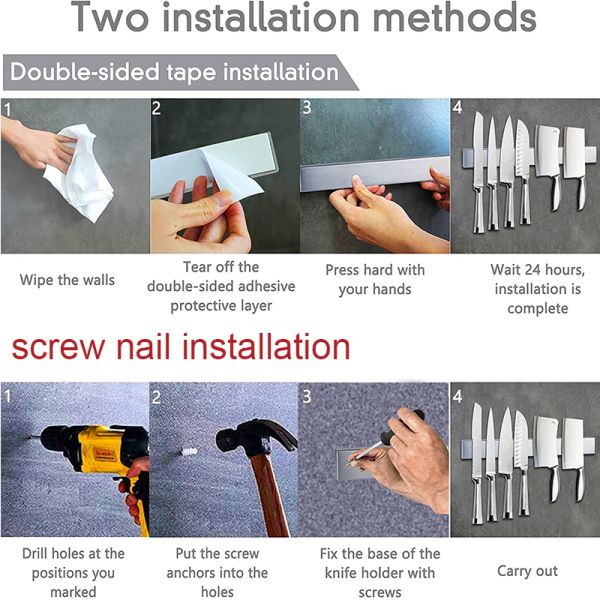 Say Goodbye to Cluttered Countertops Self Adhesive Knife Magnet for E-commerce Stores