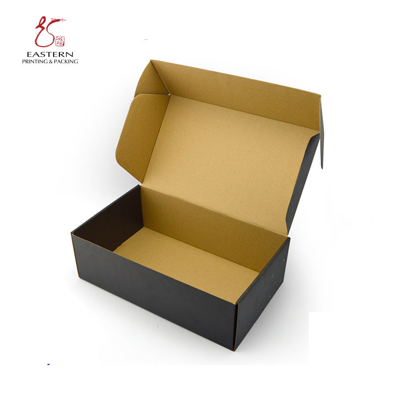 бумага CMYK 300gsm kraft печатая рифленое Shoebox с черной печатью