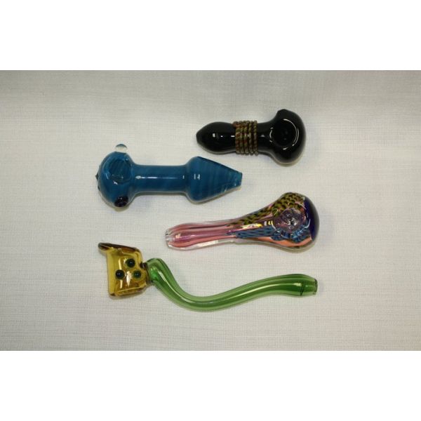 Handblown Colorful Glass Spoon Herb Water Smoking Oil Burner Bong 100g