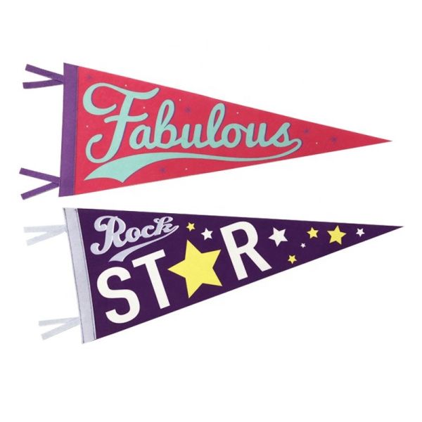 150D Polyester Advertising Sports Pennant Flag Triangle Shape