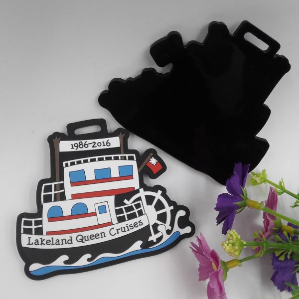 Customized Lakeland Queen Cruises Vessels Shape Soft PVC Travel Luggage Tag ID Name Tag,Eco Friendly , As Souvenir Gift
